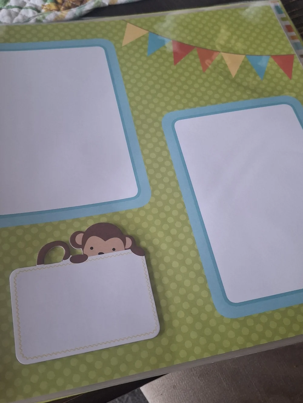 Baby Jungle Animal Scrapbook Paper - Monkey, Giraffe, Lion - White Background